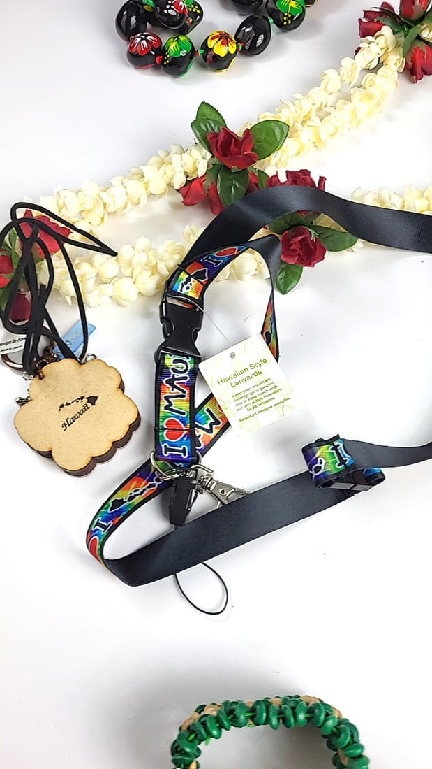 Hawaiian Tropical Lei Necklace & Bracelet Set / Travelers Lot - Floral Design & Shell Accents, Mu... - 9