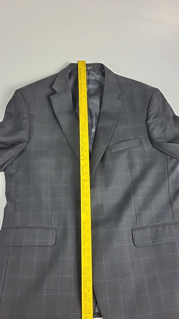 Jones New York 3 Piece Mens Suit 100% Wool Plaid Jacket - Vest - Pants - See Pics For Sizing - 4