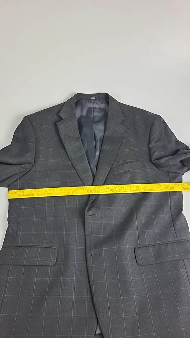 Jones New York 3 Piece Mens Suit 100% Wool Plaid Jacket - Vest - Pants - See Pics For Sizing - 5