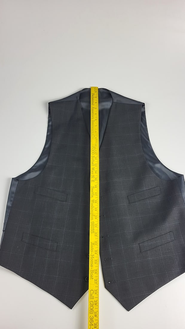 Jones New York 3 Piece Mens Suit 100% Wool Plaid Jacket - Vest - Pants - See Pics For Sizing - 8