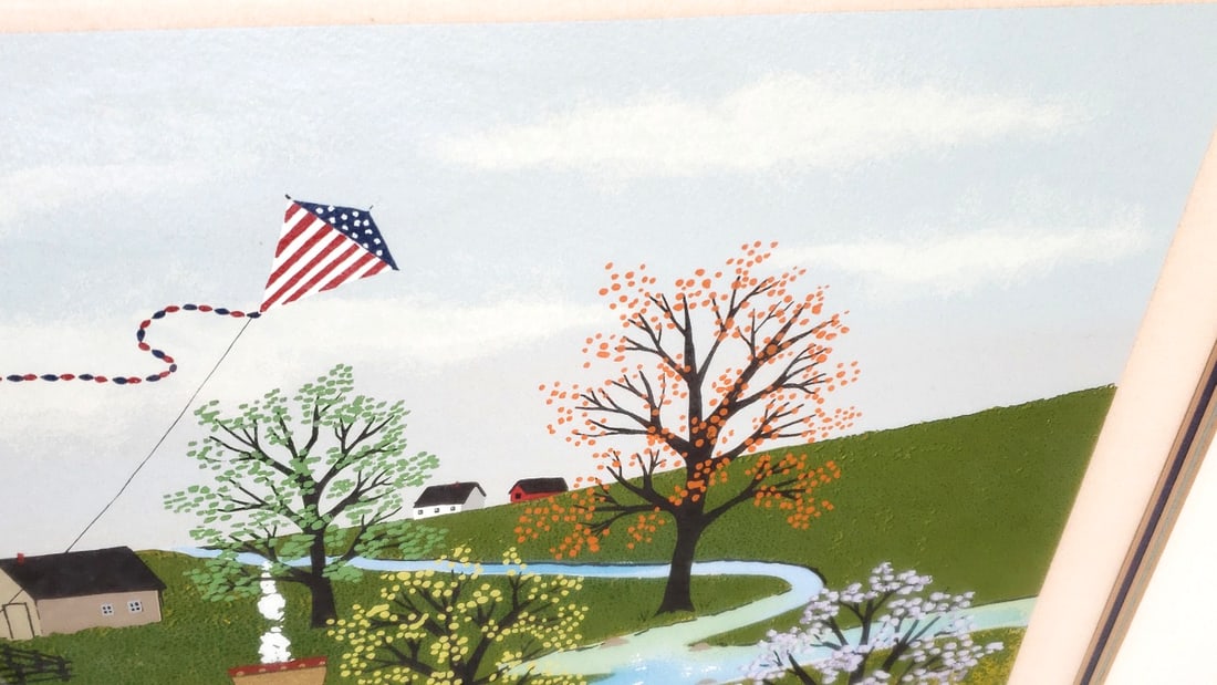 "A Perfect Day" By Wooster Scott - Color Serigraph #630 Hand Signed 38" x 32" Framed Wood- Glass - 5