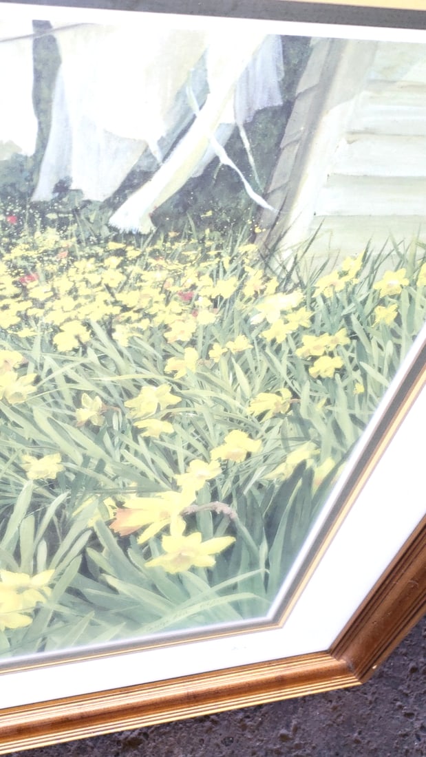 Carolyn Blish Signed Iris Winds Painting 416/500 40" x 31" Framed Glass Wood - 3