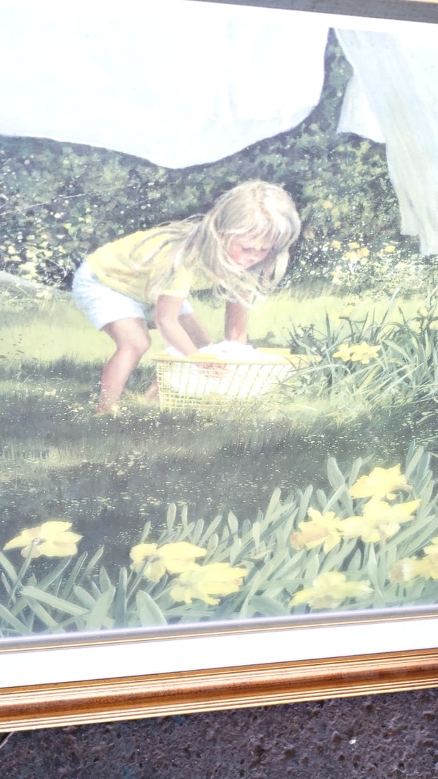 Carolyn Blish Signed Iris Winds Painting 416/500 40" x 31" Framed Glass Wood - 4