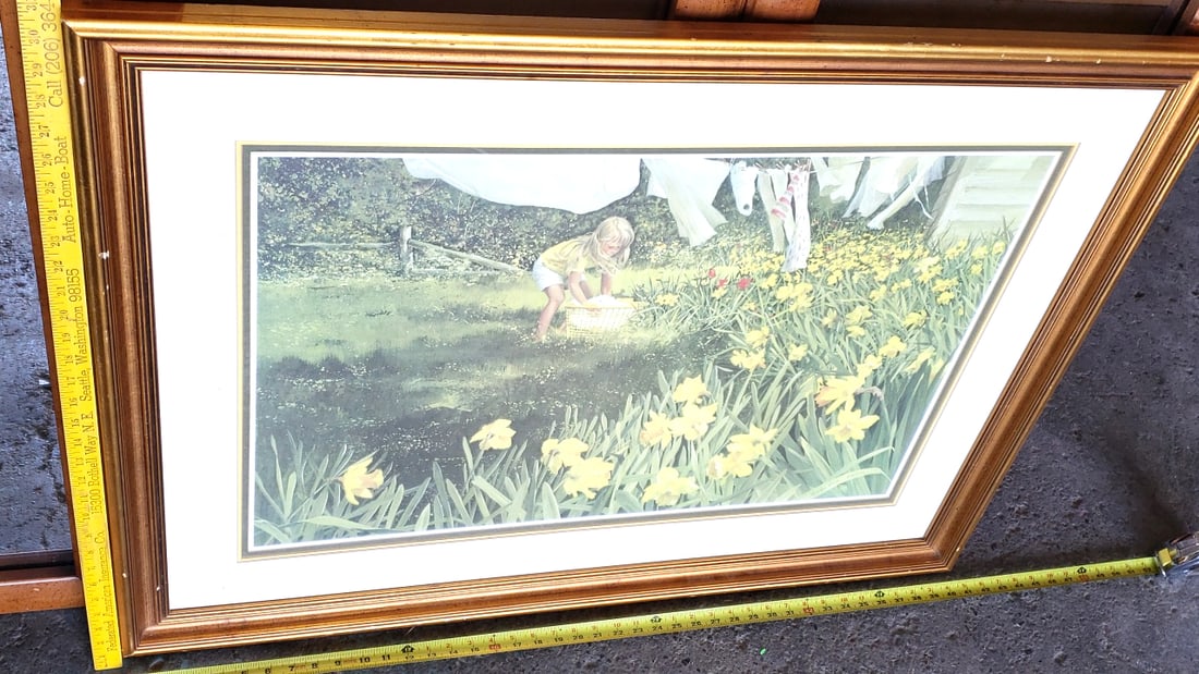 Carolyn Blish Signed Iris Winds Painting 416/500 40" x 31" Framed Glass Wood - 7