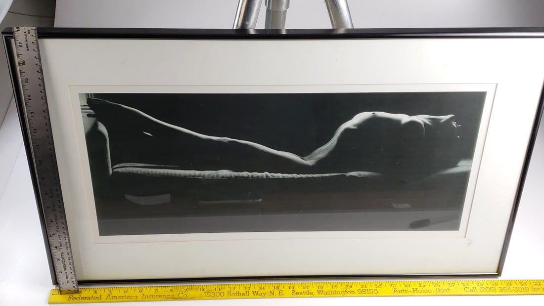 Framed Black Metal & Glass - Black and White Nude Photography Art Print - Unsigned Ruth Bernhard?... - 3