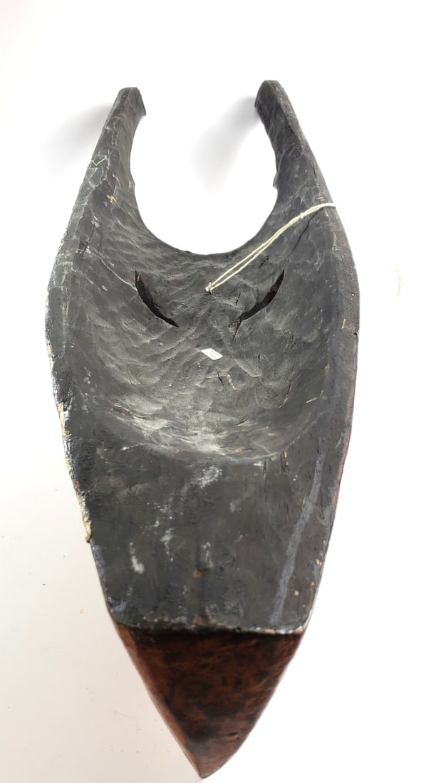 Vintage Handcrafted 40" Long Decorative Wooden Face Mask with Intricate Pattern Design Hand Made In - 9