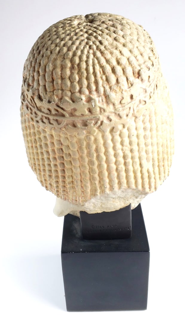 1966 Alva Museum Louvre Replicas Inc. Archaic Greek Style Male Head Bust Large / Heavy Sculpture - 3