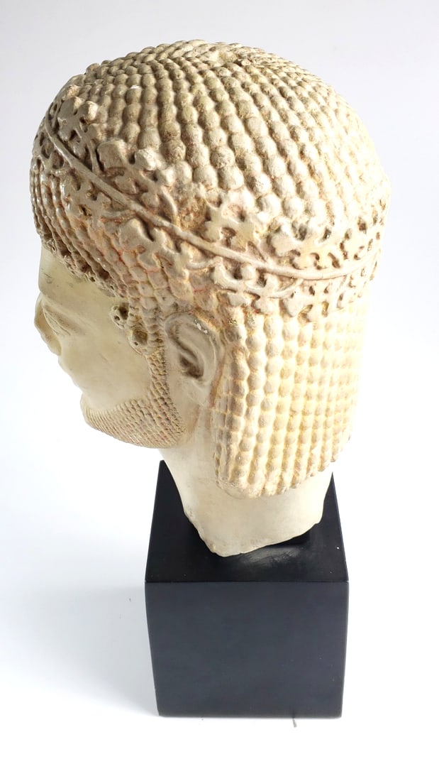 1966 Alva Museum Louvre Replicas Inc. Archaic Greek Style Male Head Bust Large / Heavy Sculpture - 9