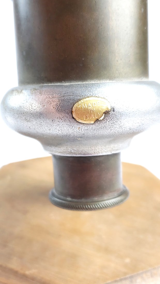 Vintage Brass and Iron Kaleidoscope on Wooden Stand - 2