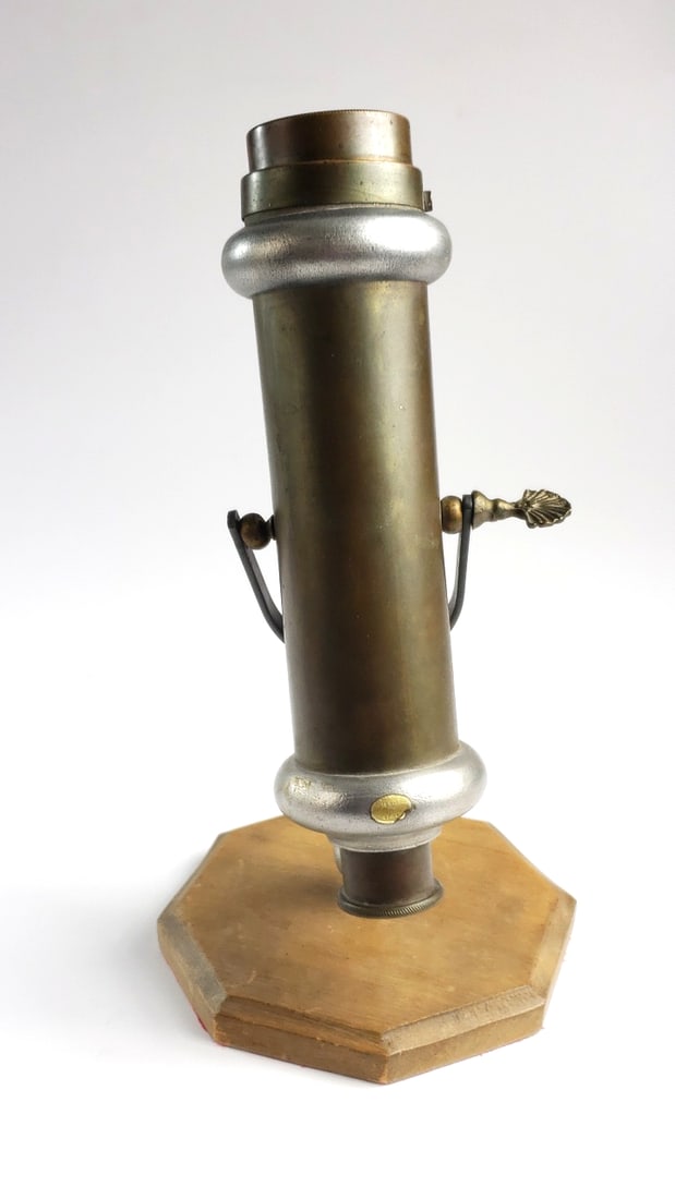 Vintage Brass and Iron Kaleidoscope on Wooden Stand - 3
