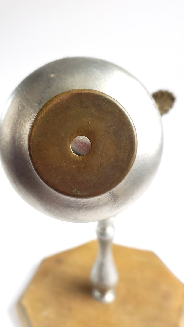 Vintage Brass and Iron Kaleidoscope on Wooden Stand - 4