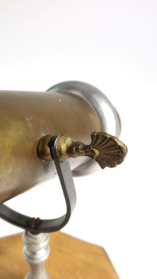 Vintage Brass and Iron Kaleidoscope on Wooden Stand - 5
