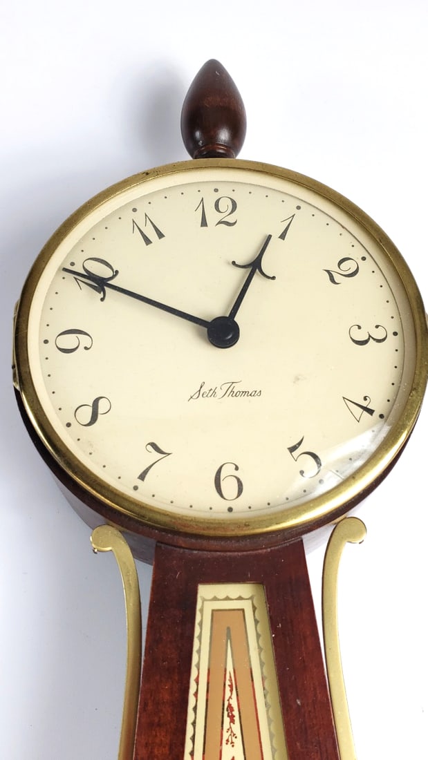 Seth Thomas 25" Banjo Wall Clock with Gold Brass Accents - 2