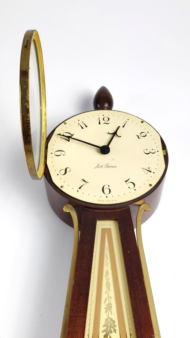 Seth Thomas 25" Banjo Wall Clock with Gold Brass Accents - 3