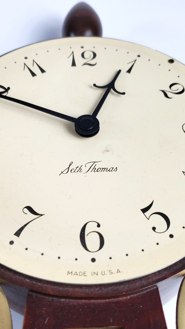 Seth Thomas 25" Banjo Wall Clock with Gold Brass Accents - 4