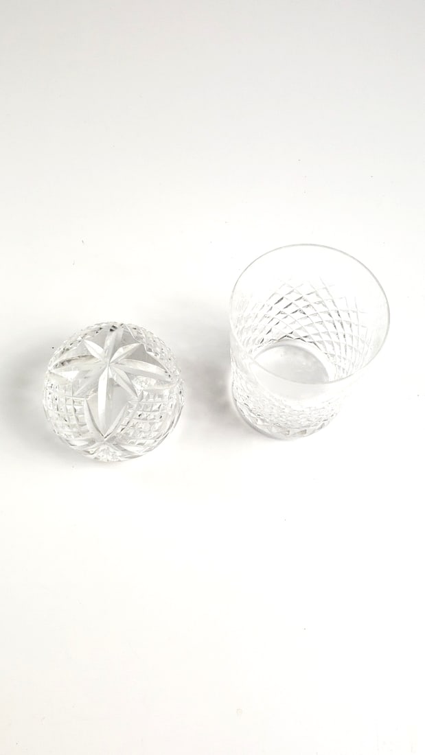 Waterford Crystal Lot Cut Style Glass Tumbler and Sphere Decor - 5