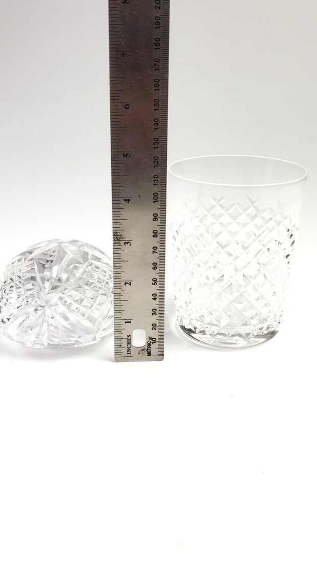 Waterford Crystal Lot Cut Style Glass Tumbler and Sphere Decor - 6