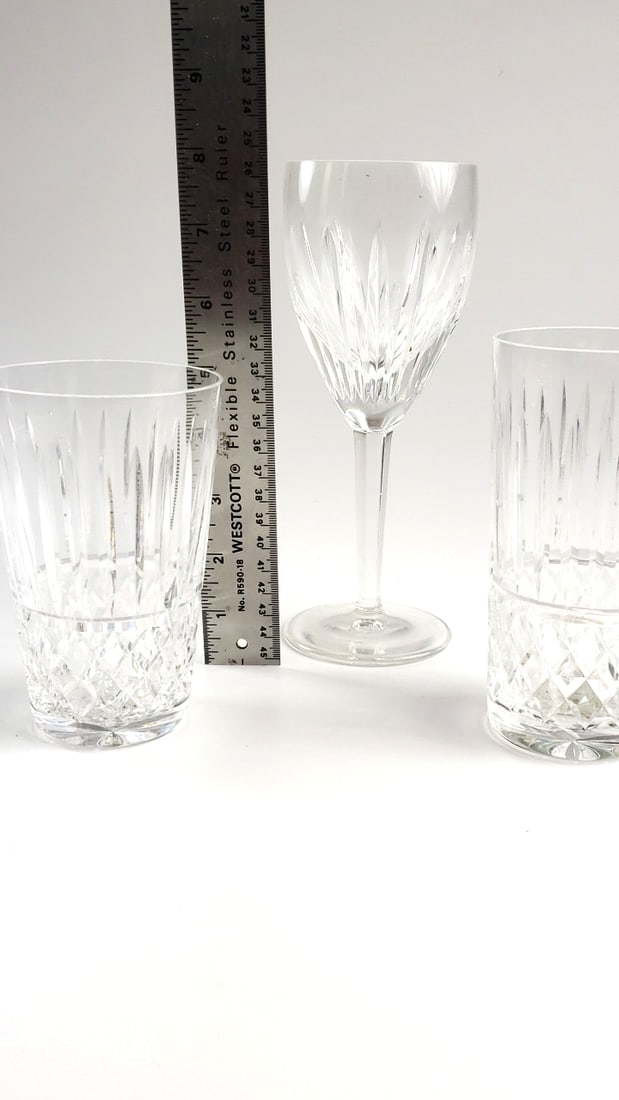 Lot of 3 Water Crystal Cut Glass, Goblet and Tumbler - 4