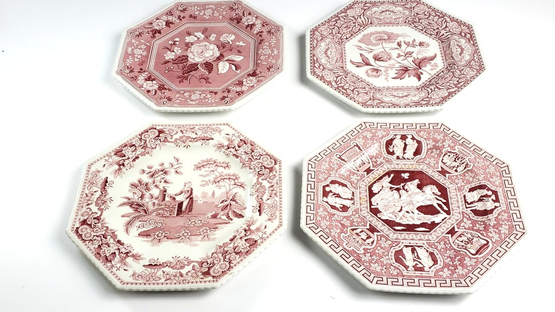 Spode Archive Sutherland Collection Octagonal 9" Plates Set of 4 - 2
