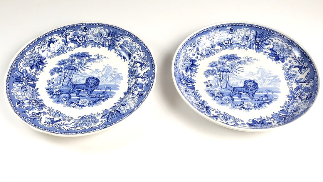 The Spode Blue Room Collection "Aesop Fables" 10" Plate & Bowl: Nice Width: 4 High Estimate: 100 Height: 10 Low Estimate: 20