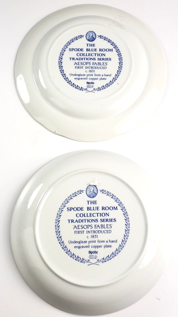 The Spode Blue Room Collection "Aesop Fables" 10" Plate & Bowl - 3