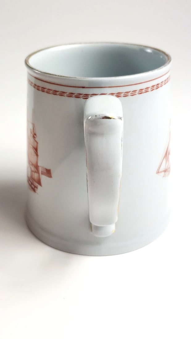 Spode Trade Winds White Diamond Liner Anglo American Coffee Mug - 3