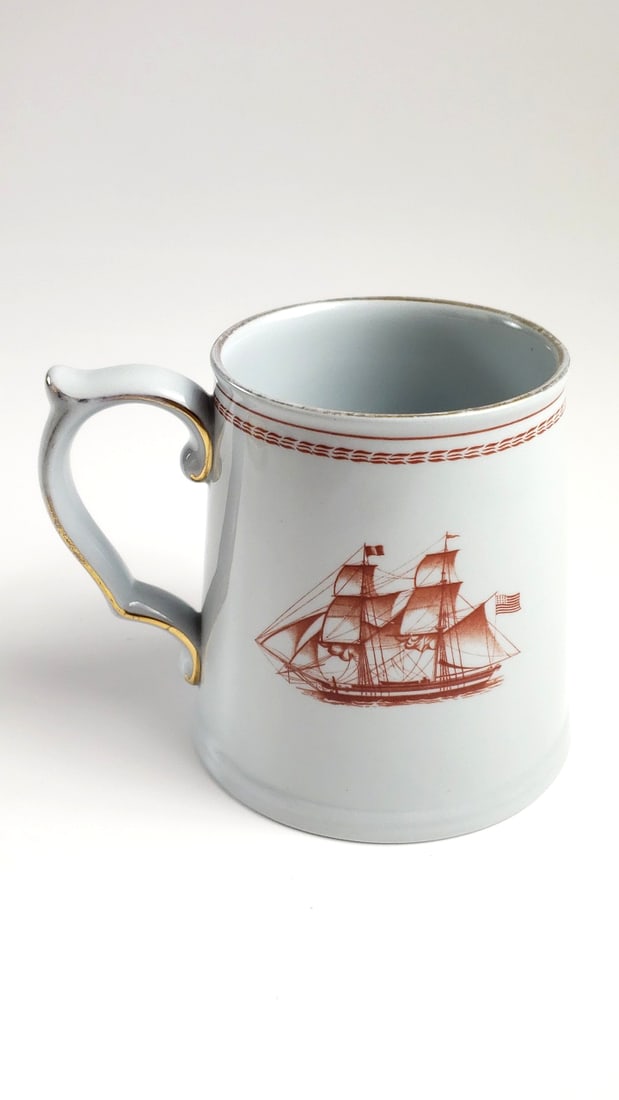 Spode Trade Winds White Diamond Liner Anglo American Coffee Mug - 4