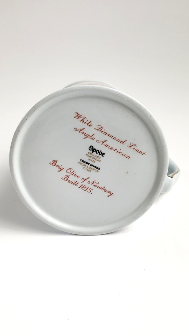 Spode Trade Winds White Diamond Liner Anglo American Coffee Mug - 6