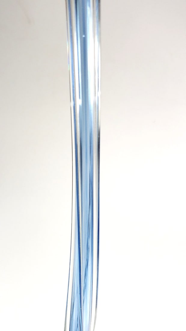 Large Murano Style Blue and Yellow Handblown Swung Vase 40" Tall - 9