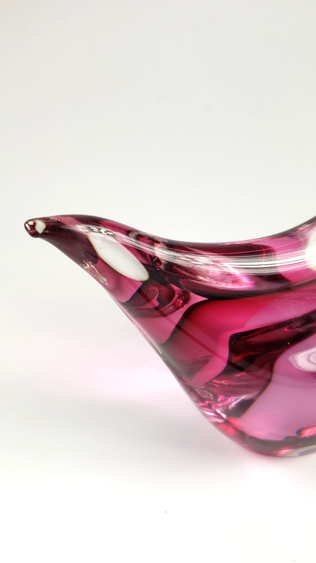 Vintage Murano Glass Pink Swan Sculpture 14" - 4