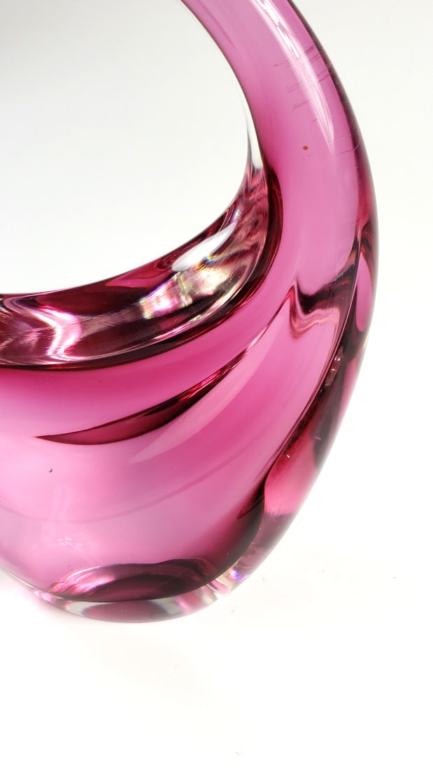 Vintage Murano Glass Pink Swan Sculpture 14" - 5