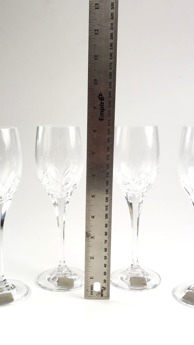 Mikasa Petit Point Crystal Champagne Flutes Set of 4 - 2
