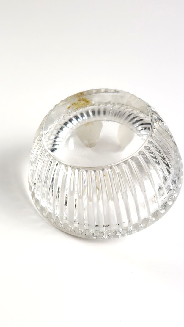 Glass Bowl Dish with Two Frosted Bird Figurines on Rim - 4
