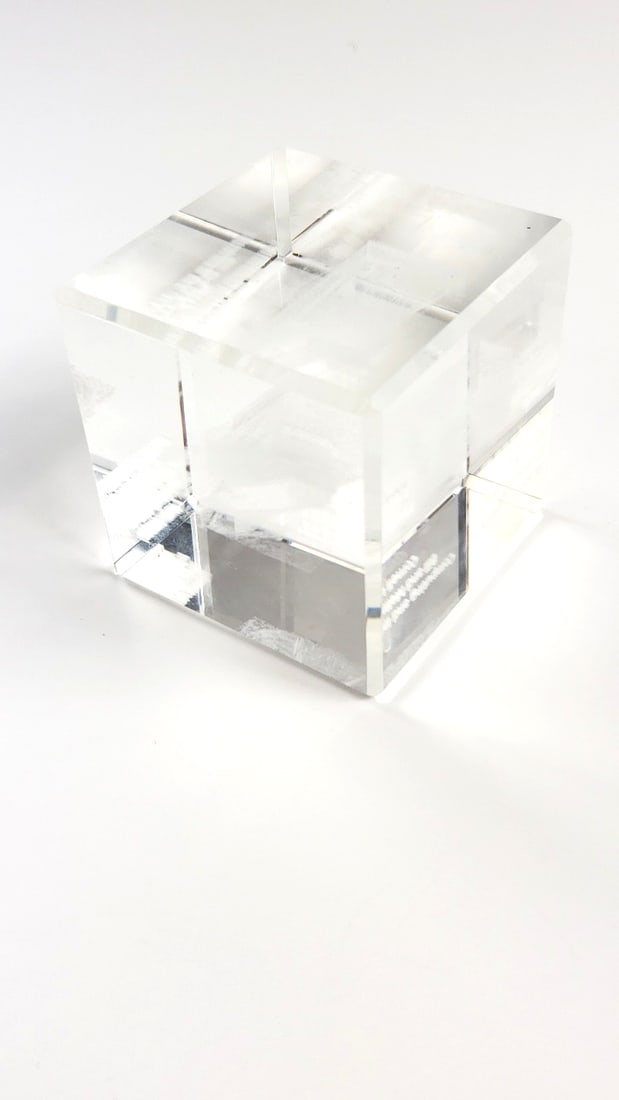 Cornell University Bill Gates Hall Computing and Information Science Glass Paperweight Block - 4