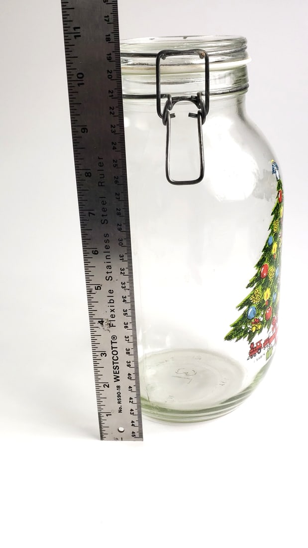 Vintage Sabin 3L Glass Jar with Christmas Tree Design and Hermetic Lid - 6