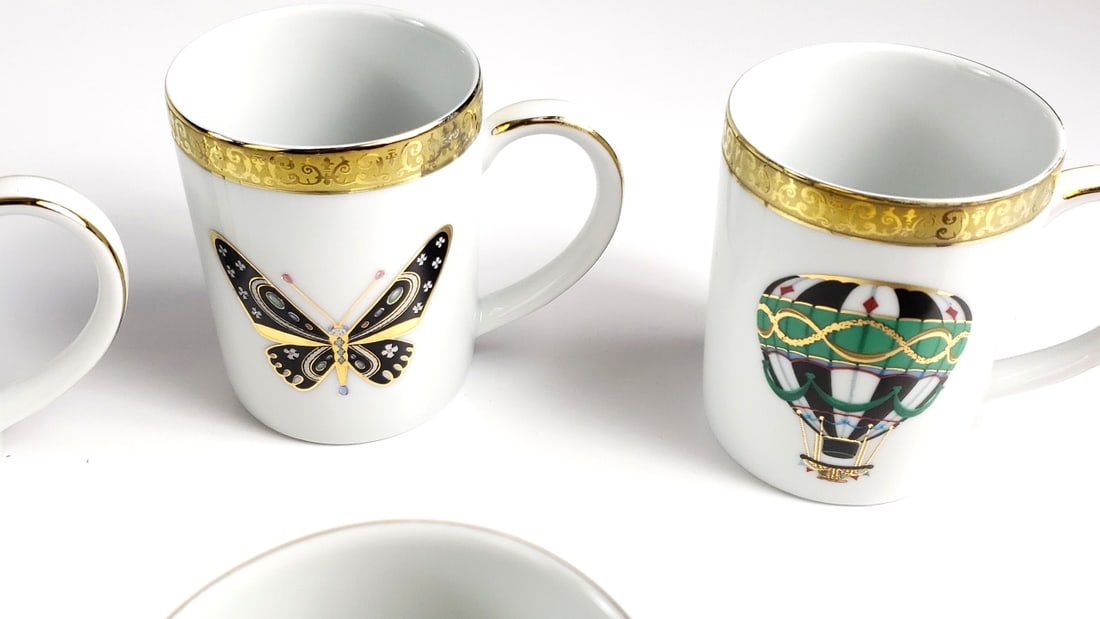 Gold Buffet Royal Gallery Coffee Cup Set Of 8, Made in Sri Lanka, 1991 - 4