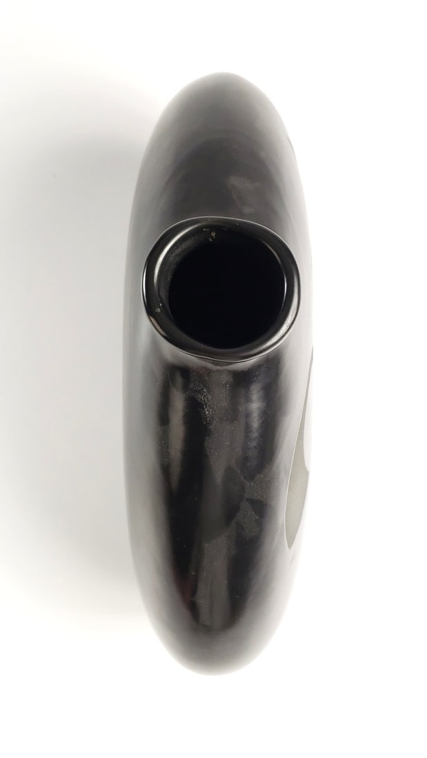 Native 11" Long Pottery Ceramic Vase Vintage Abstract Design - 2