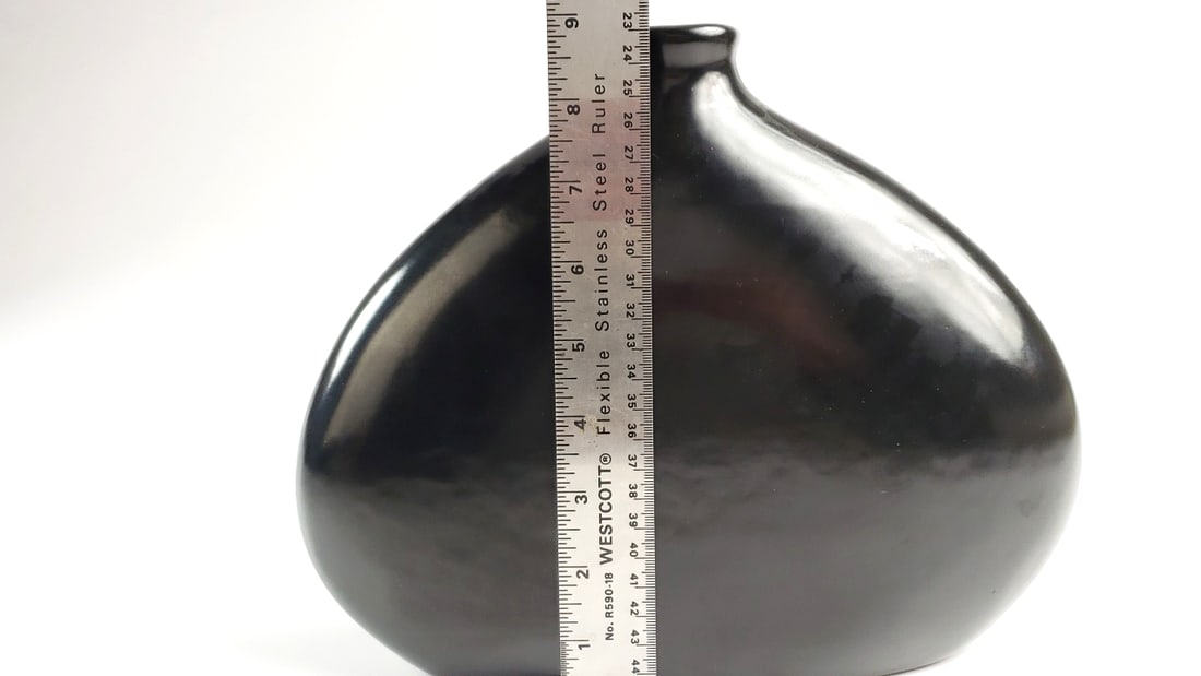 Native 11" Long Pottery Ceramic Vase Vintage Abstract Design - 4