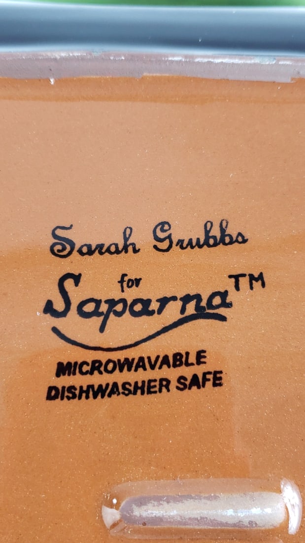 Sarah Grubbs for Saparna Ceramic Baking Deep Dish 10" Microwaveable Dishwasher Safe Plate - 2