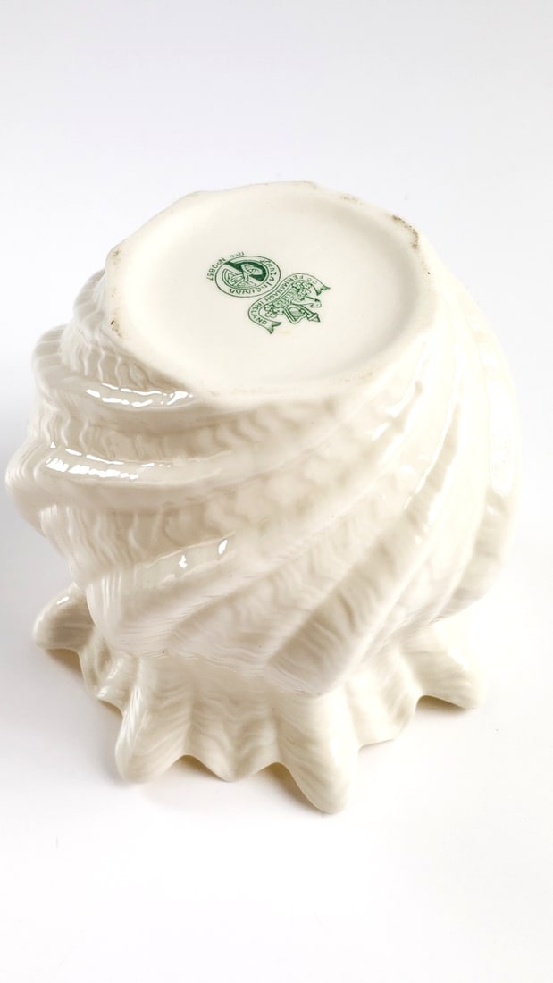 Belleek Ireland Decorative Twisted Bone China Vase, Reg Number 0857, Green Marking - COFERMANAGH - 5