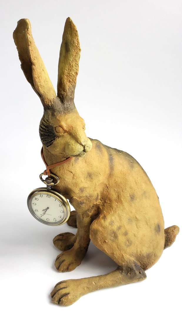 Expo Inc. Home & Garden Accessories Hare Rabbit with Watch Wins The Race Figurine: Good Height: 6 Low Estimate: 15 High Estimate: 75 Width: 6
