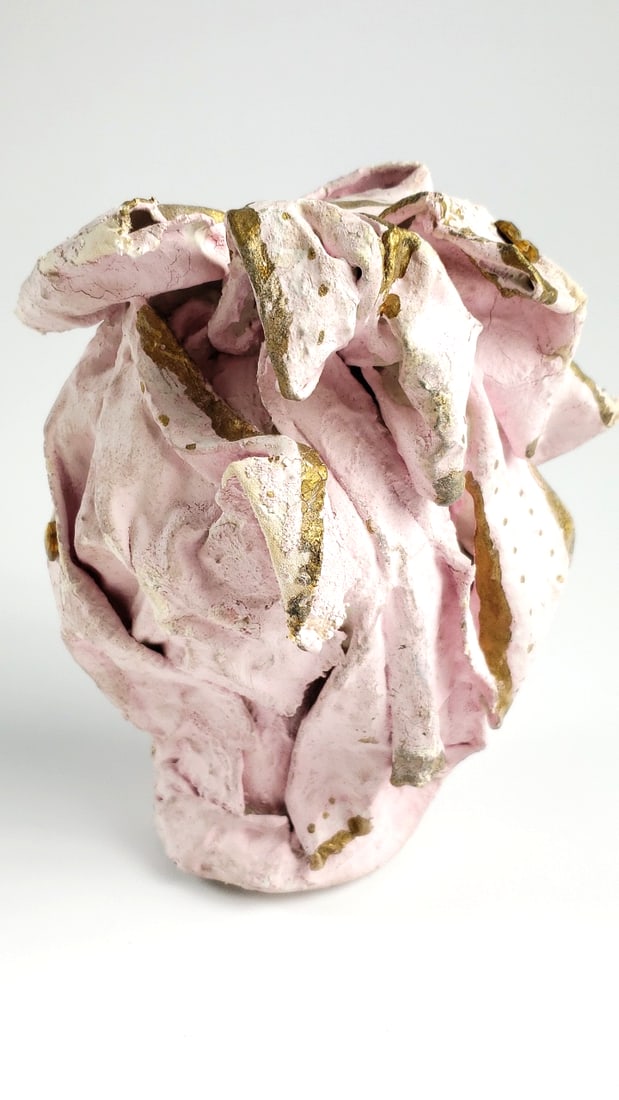Venetian Style Ceramic Mask with Gold and Pearl Accents - 4