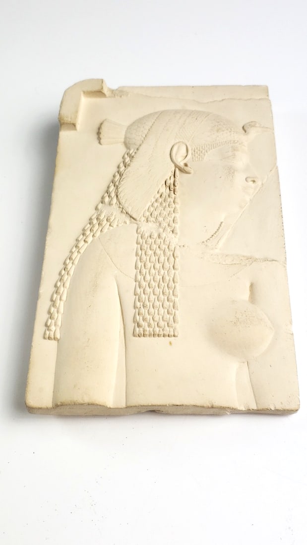 Metropolitan Museum Of Art Ancient Egyptian Style Ceramic Wall Plaque Relief Sculpture Fragment: Great Height: 5 Width: 1 High Estimate: 300 Low Estimate: 75