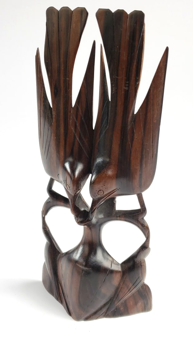 Two Ravens Eating Wood Carving Sculpture: Great Low Estimate: 50 High Estimate: 800 Height: 8 Width: 1