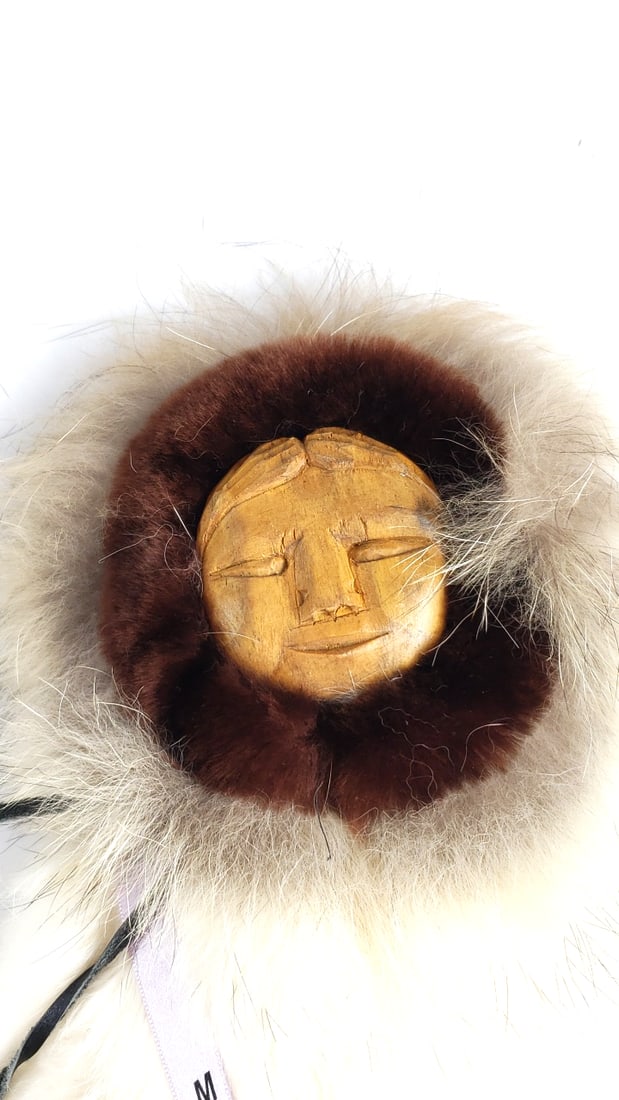 Inupiaq Alaskan Native 15" Doll with Fur Clothing and Beaded Details - 2
