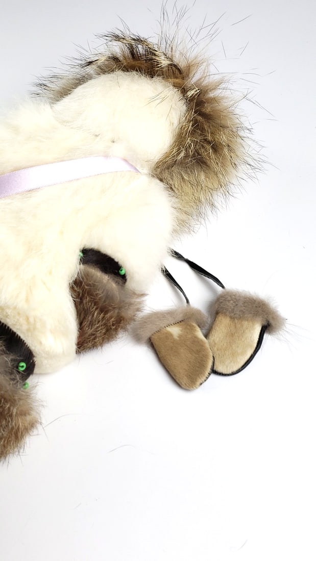 Inupiaq Alaskan Native 15" Doll with Fur Clothing and Beaded Details - 5