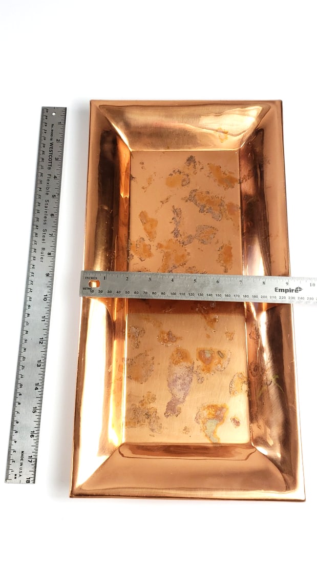 Old Dutch International Heavy Gauge Rectangular Copper 18" x 9" Tray Made in India - 5
