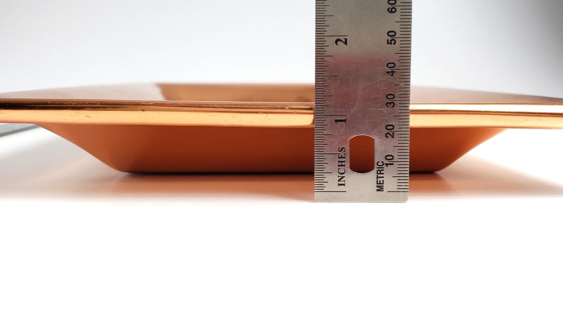 Old Dutch International Heavy Gauge Rectangular Copper 18" x 9" Tray Made in India - 6