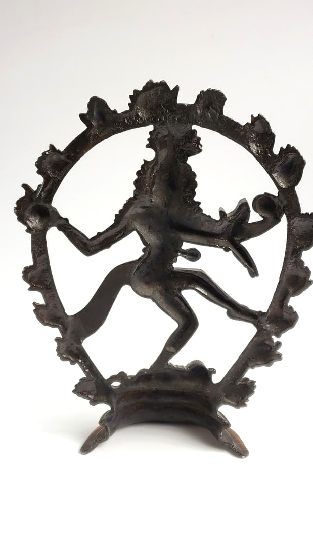 Bronze Dancing Shiva Nataraja 12" Decorative Statue with Arched Halo - 3