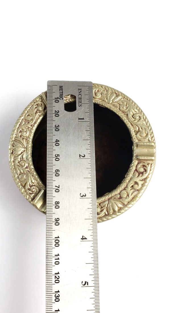Copper With Silver? Trim Decorative Ashtray with Relief Design - 5